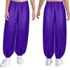 Girls Satin Bloomers Belly Dance Pants Elastic Waistband Loose Fit Solid Color Performance Outfit
