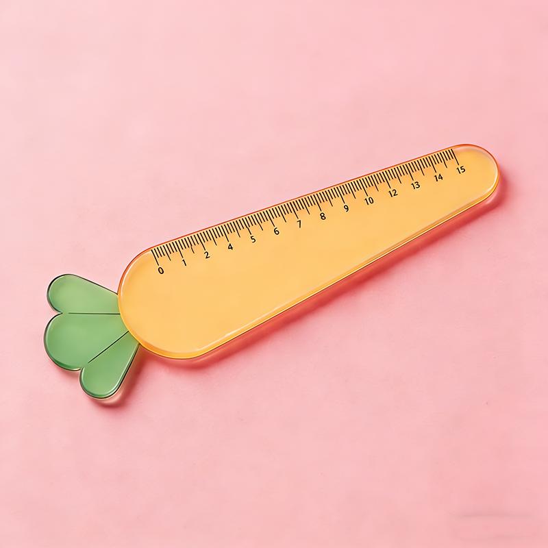 

1 pc Straight Ruler with Cute carrot for Drawing, School stationery жёлтый