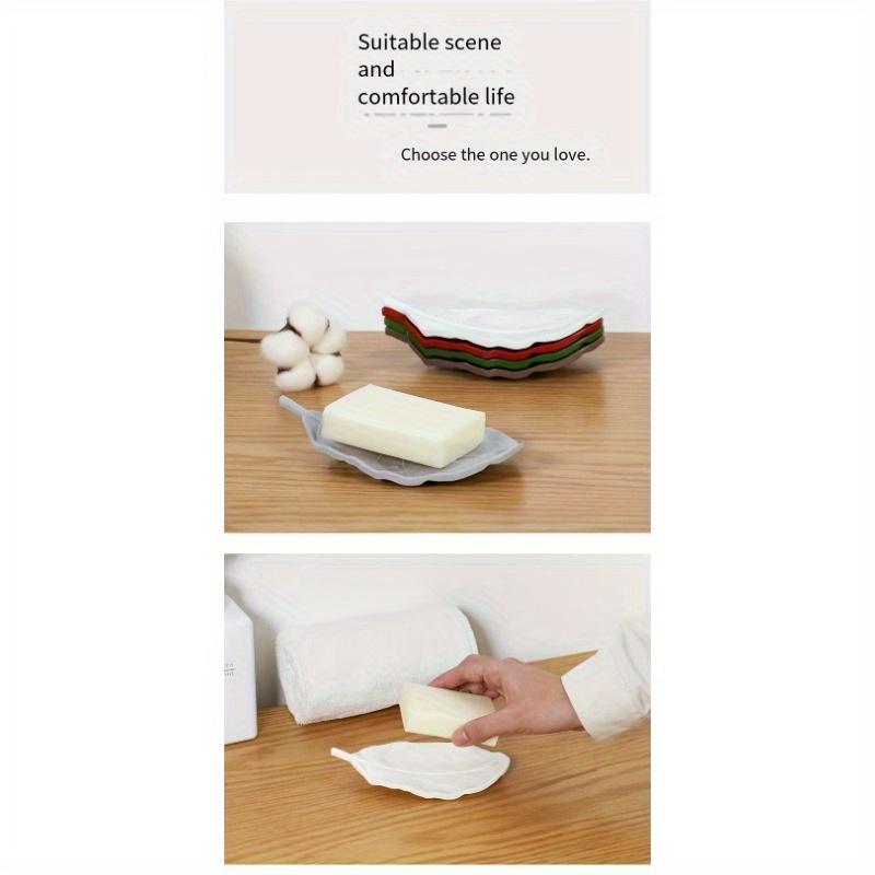 Choice| Green Leaf Soap Dish - Resin Oval Soap Box for Bathroom, Non-Slip Design, Decorative and Functional, Ideal for Shower and Sink Areas