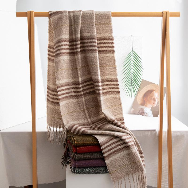 Imitation Cashmere Plaid Printed Tassel Scarf High End Women's New Soft and Warm Scarf