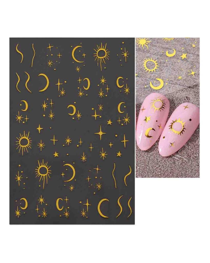Laser Nail Stickers Butterfly Heart Star Design Adhesive Slider Decals Nail Art Stickers Manicure Decorations