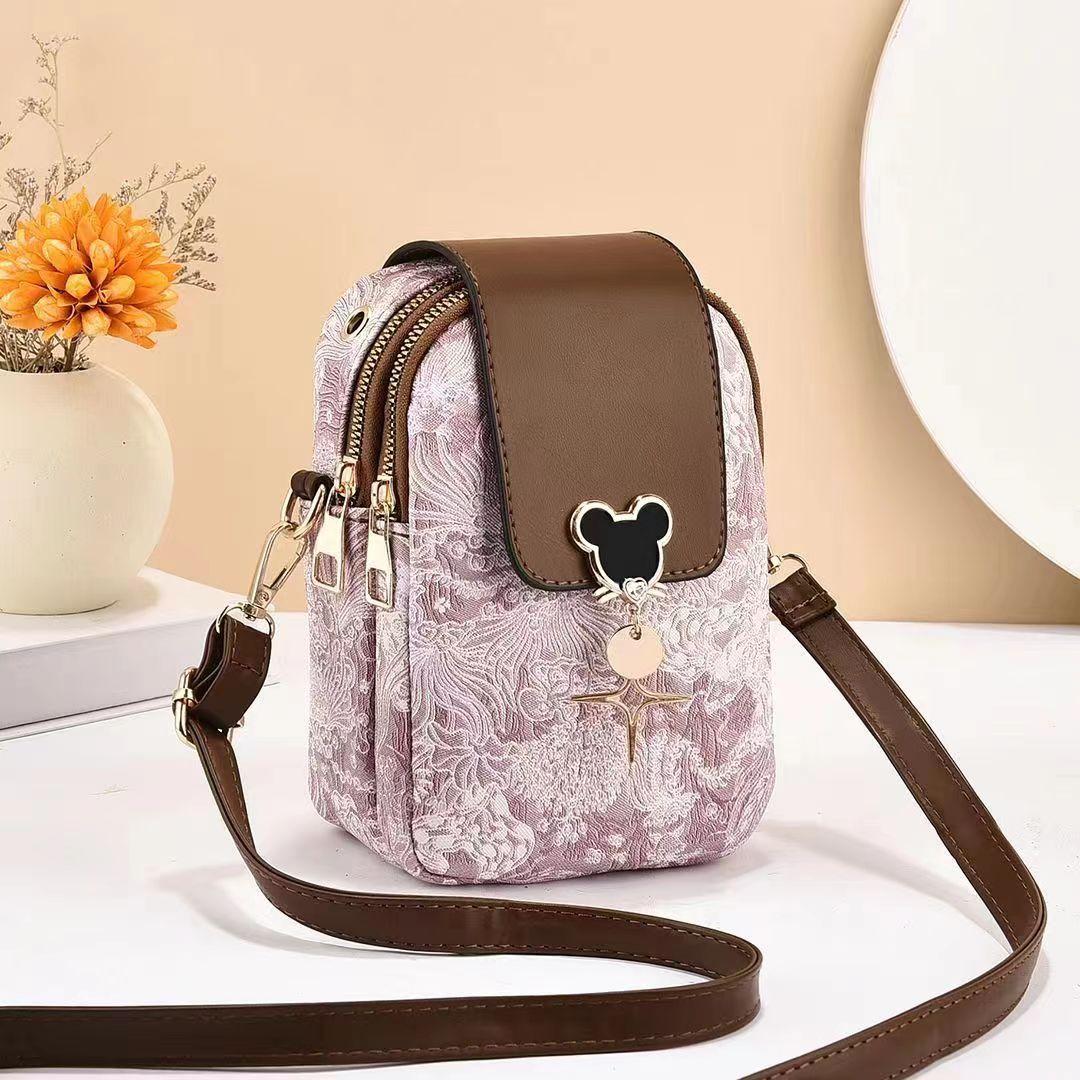 

Маленькая женская сумка Осень Новый стиль Многослойная сумка через плечо Набедренная сумка для мобильного телефона Портативная женская сумка .