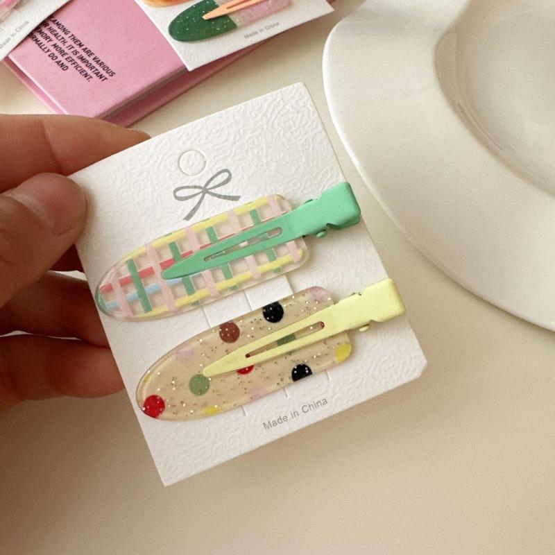 1 Pair Women's broken hair clips, fresh and cute versatile hair clips, no trace without hurting hair hair accessories