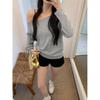 Dames Off Shoulder Lange Mouwen Losse Pasvorm T-shirt Effen Kleur Casual Herfst Top