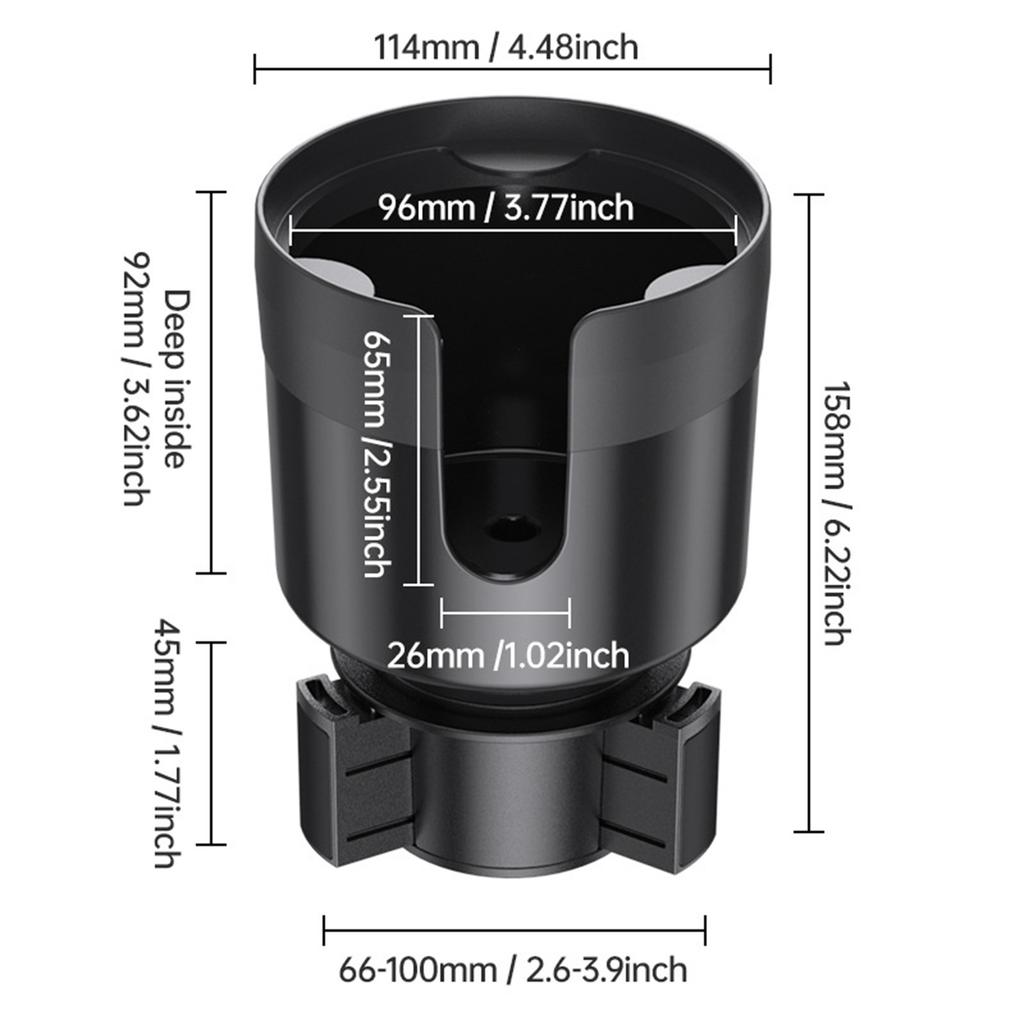 Car Cup Holder Expander Adapter Adjustable Base U-shaped Handle Slot Multi-functional Drink Holder Interior Accessories