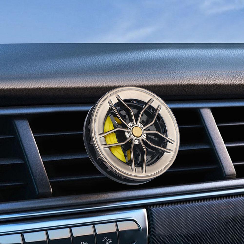 Car Mounted Aromatherapy Vent Can Rotate Wheel Hub Perfume Decoration Creative Air Conditioner Vent Aromatherapy Clip Interior