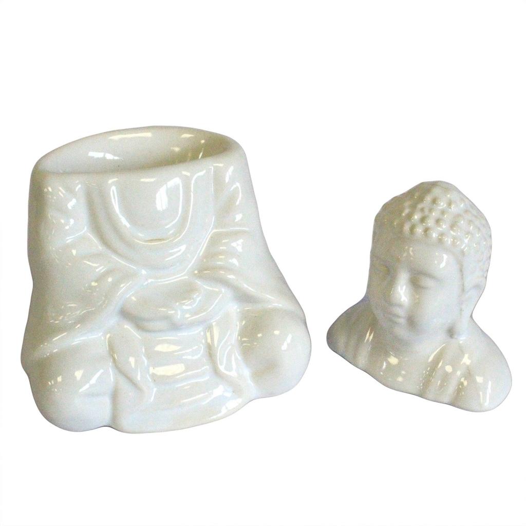Sitting Buddha Tealight Oil Burner - White