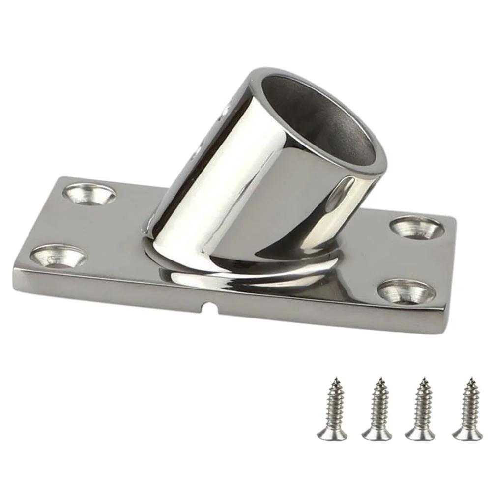 2 Pcs 7/8" 60 Degree Boat Deck Handrail Square Base Marine Heavy Duty 316 Stainless Steel For Boat Yacht 22mm/25mm Rail / Tube