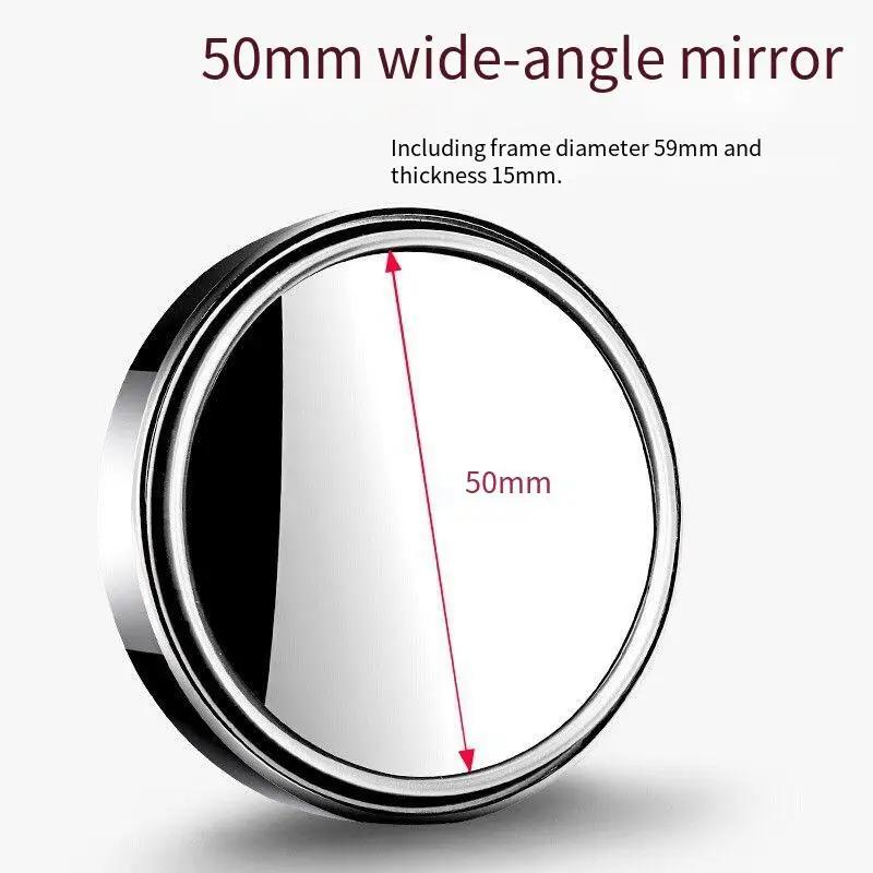 2Pcs Round Frame Convex Blind Spot Mirror Safety Driving Wide-angle 360 Degree Adjustable Clear Rearview Mirror Car Accessories