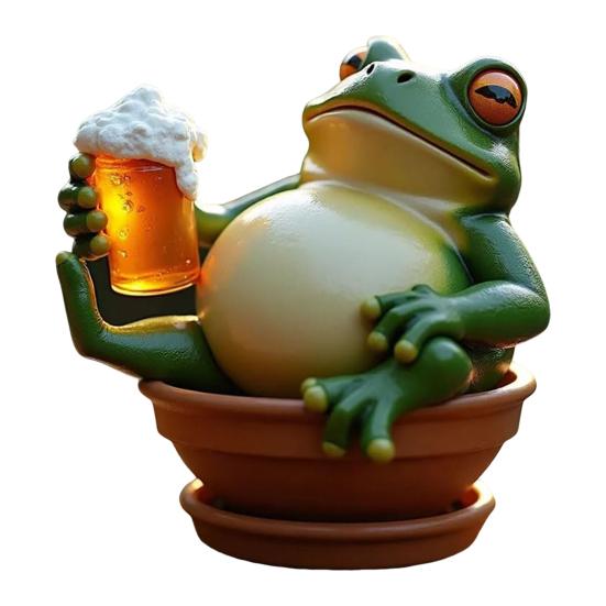 Ornement Grenouille de Jardin Yousheng Résine Résistant aux Intempéries Figurine Grenouille Dessin Animé Statue Grenouille Décoration de Pot de Fleurs Statue Grenouille pour Pot de Fleurs Décoration Extérieure