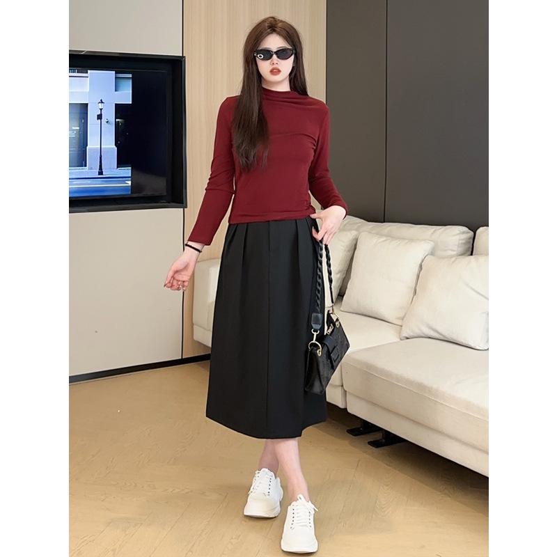 

Spring Casual Blazer & Versatile Half-Skirt - Plus Size Women s Professional Attire XL 120-135 lbs чёрный