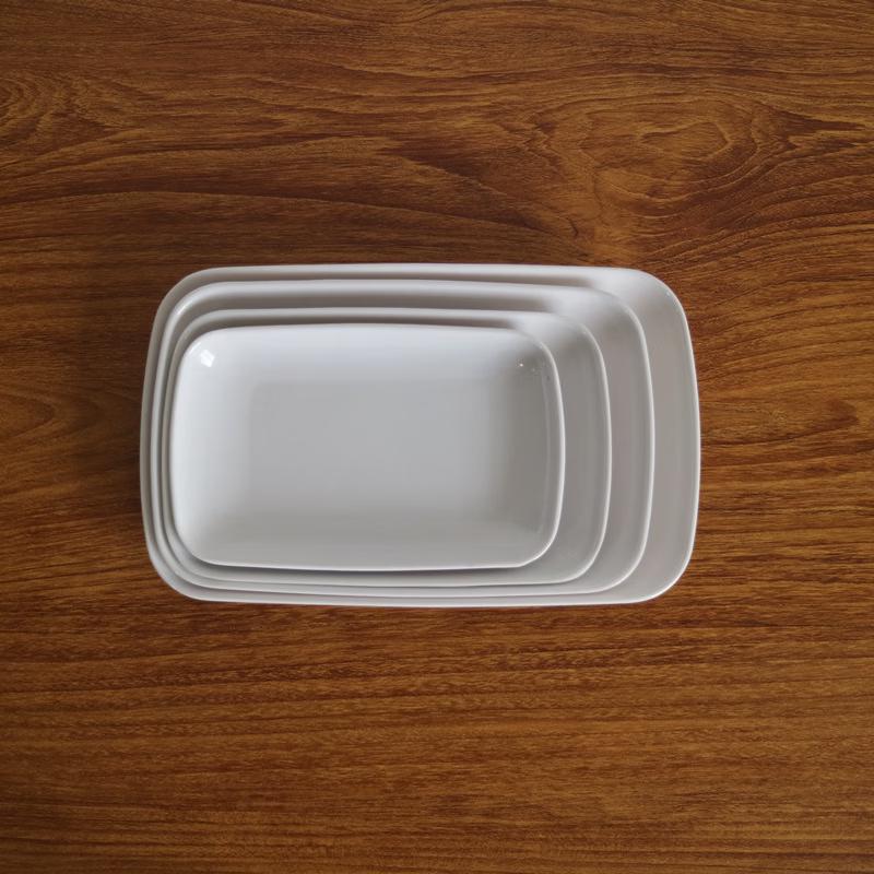 White Melamine Elongated Oval Serving Plates - 10 Pack