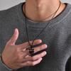 Men's Stainless Steel Hollow Double Triangle Necklaces,Waterproof Metal Geometric Pendant Collar with O Chain