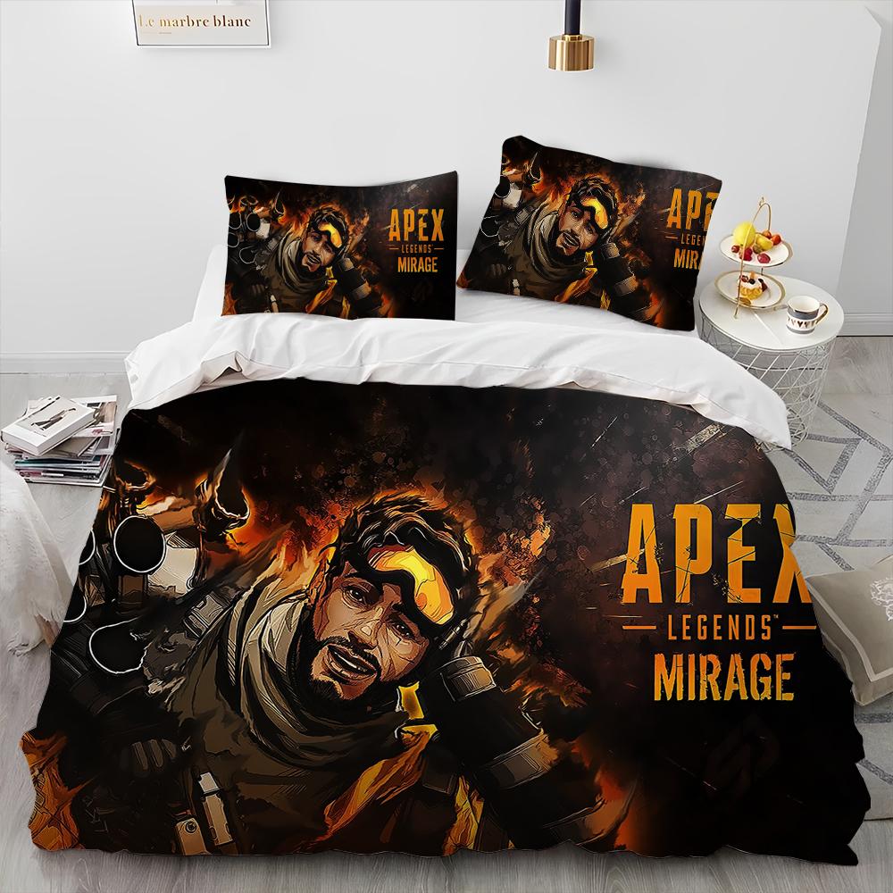 A-Apex Legends Game Gamer Cartoon Comforter Bedding Set,Duvet Cover Bed Set Quilt Cover Pillowcase,king Queen Size Bedding Set