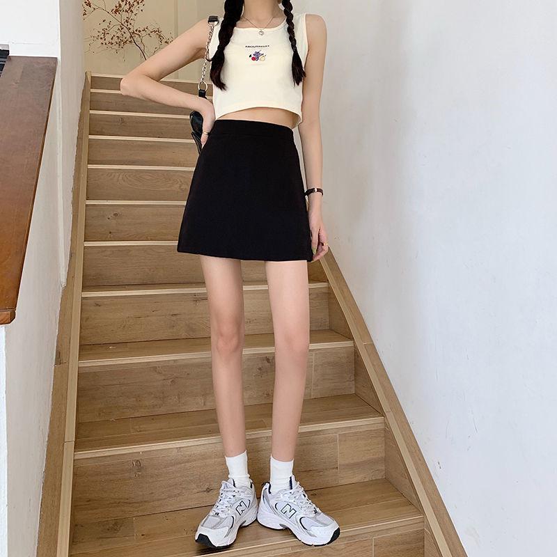

Women s Black High-Waisted A-Line Mini Skirt - Petite, Slimming, Casual Summer College Style Large