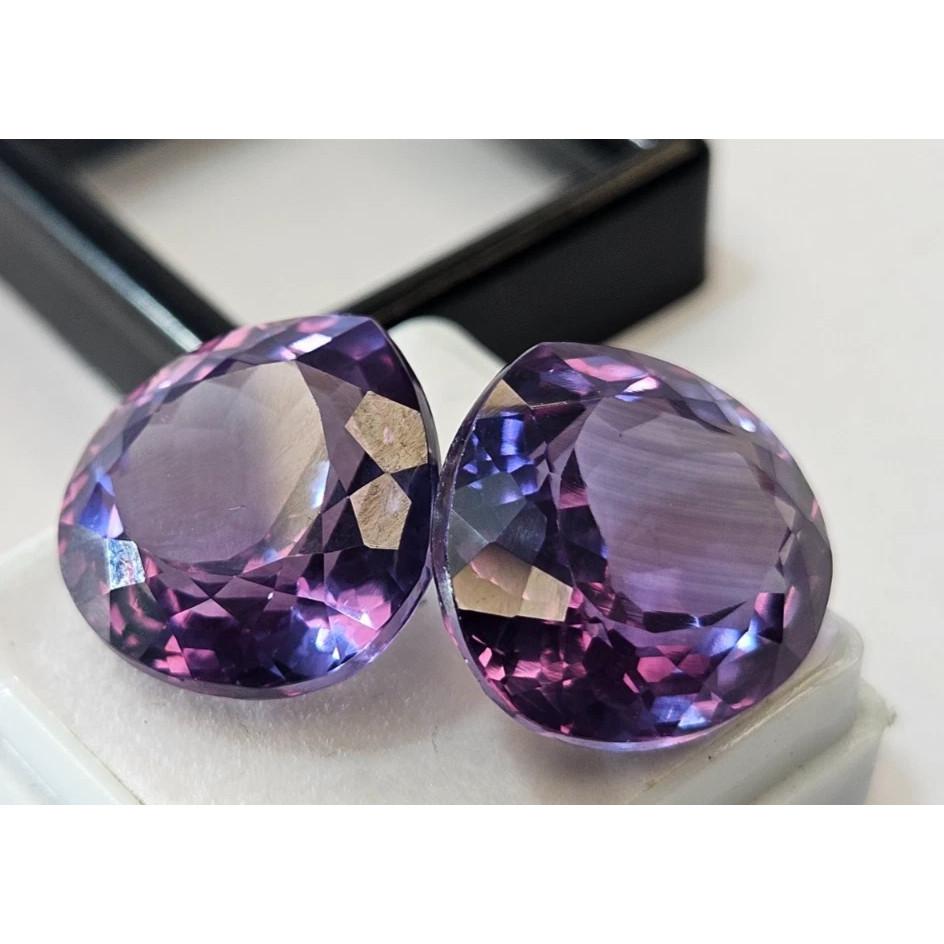 Natural Color Change Alexandrite Pear Cut 40+ Ct Pair Fabulous Loose Gemstone