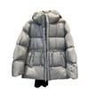 Autumn and winter new hooded white duck down jacket women's medium and long drawstring waist temperament jacket