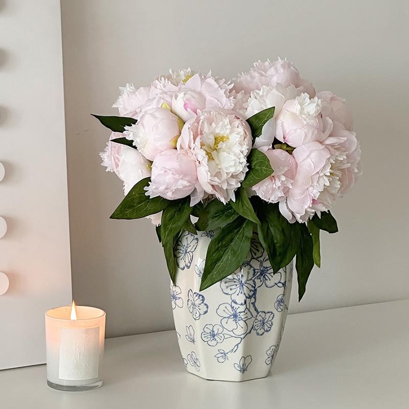 Ceramics Flower Vase Decorative Vase Desktop Ornament Table Decoration Flower Arrangement Holder Ceramic Vase Flower Pot