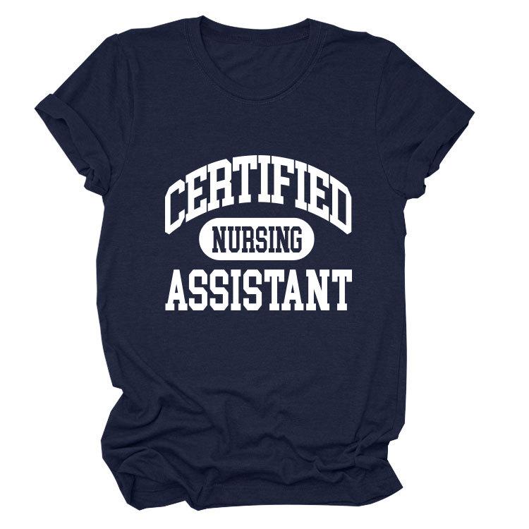 Certified nursing new short-sleeved women's fashion T-shirt large size