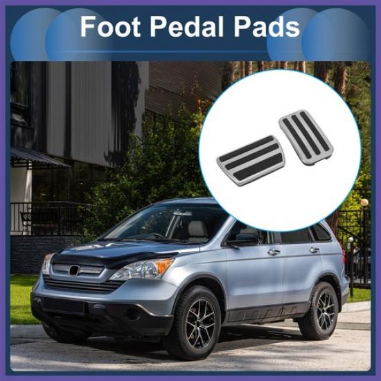 2 Pcs Foot Accelerator Pedal Covers for Honda CRV 17-22 Silver Tone