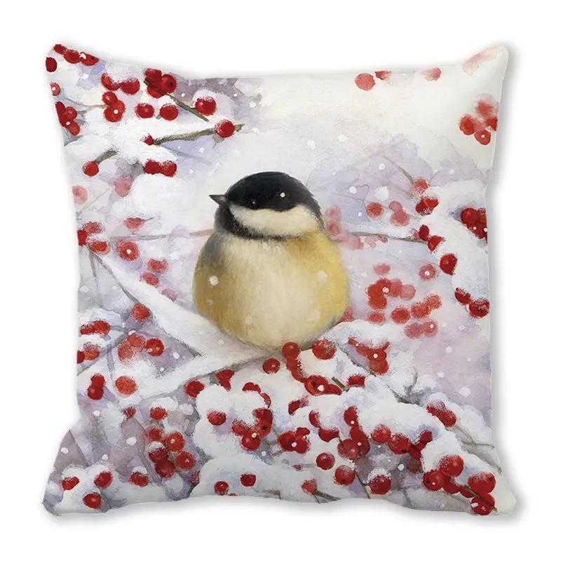 Christmas Theme Atmosphere Printed Pattern Cushion Cover Home Living Room Sofa Decorative Pillow 45x45cm