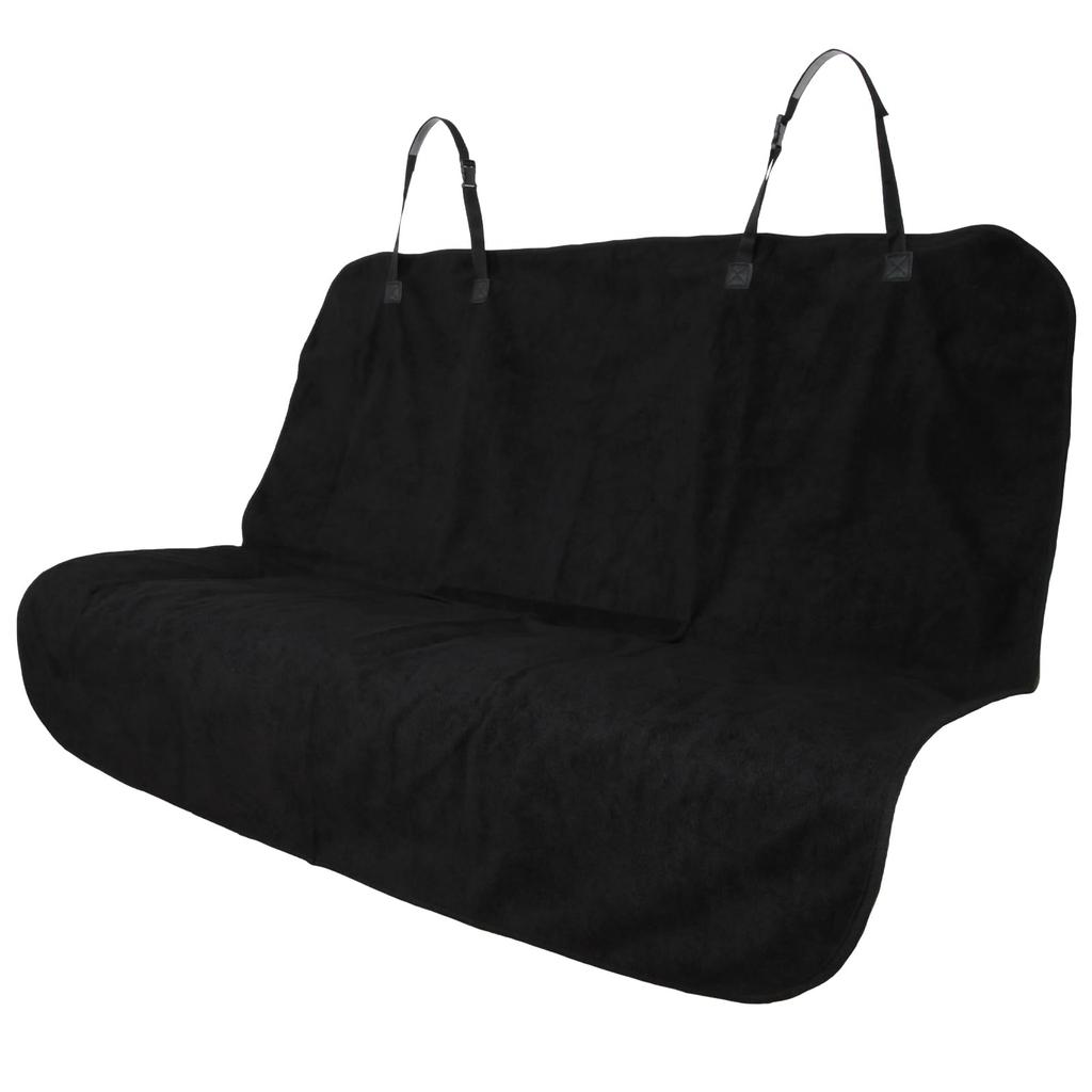 kashiwise Rear Seat Covers Waterproof Stain Resistant Soft Fabric Non-Slip One Size Fits All Washable (Black)