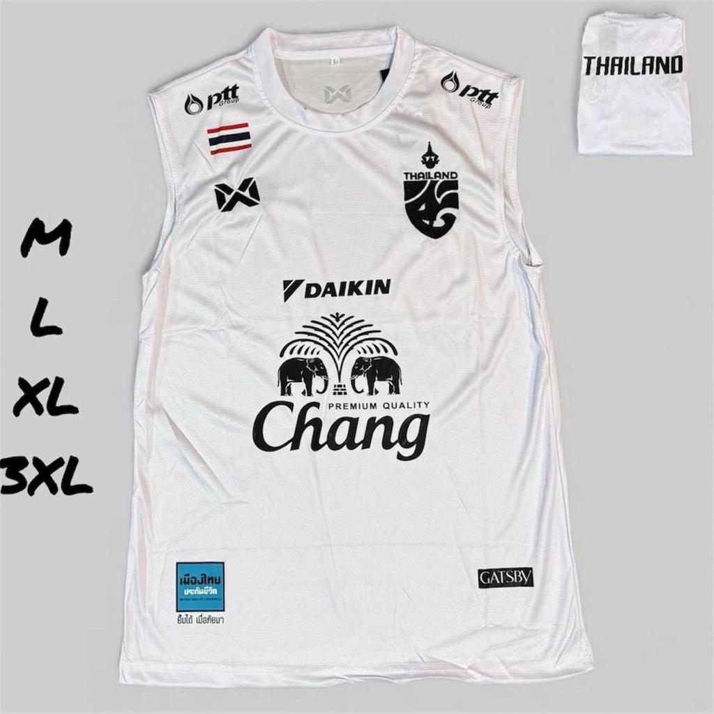 THAILAND National Football Soccer Print JERSEY Tank Top Vest Sleeveless Quick Dry Shirt Round Neck Polyester Uniform Elephant Logo Sport Outdoor