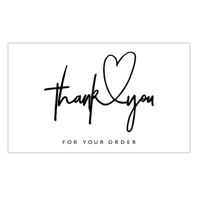 50-Pack Thank You Gift Cards - White Self-Adhesive Greeting Cards