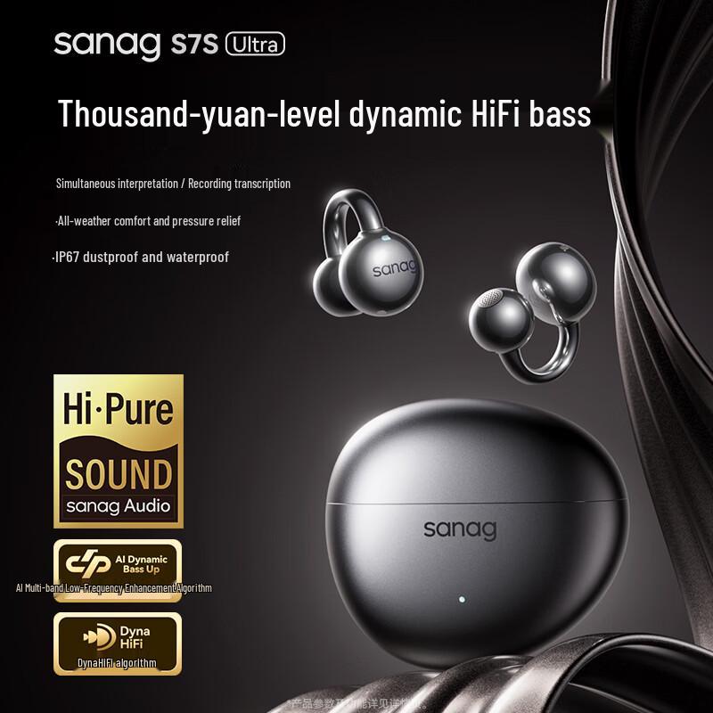 SANAG S7S Ultra AI Wireless Ear-Clip Headset