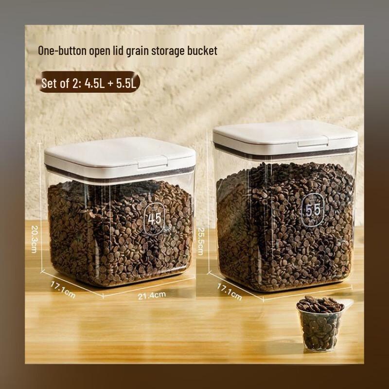 Handun Dual Compartment Pet Food Storage Bin