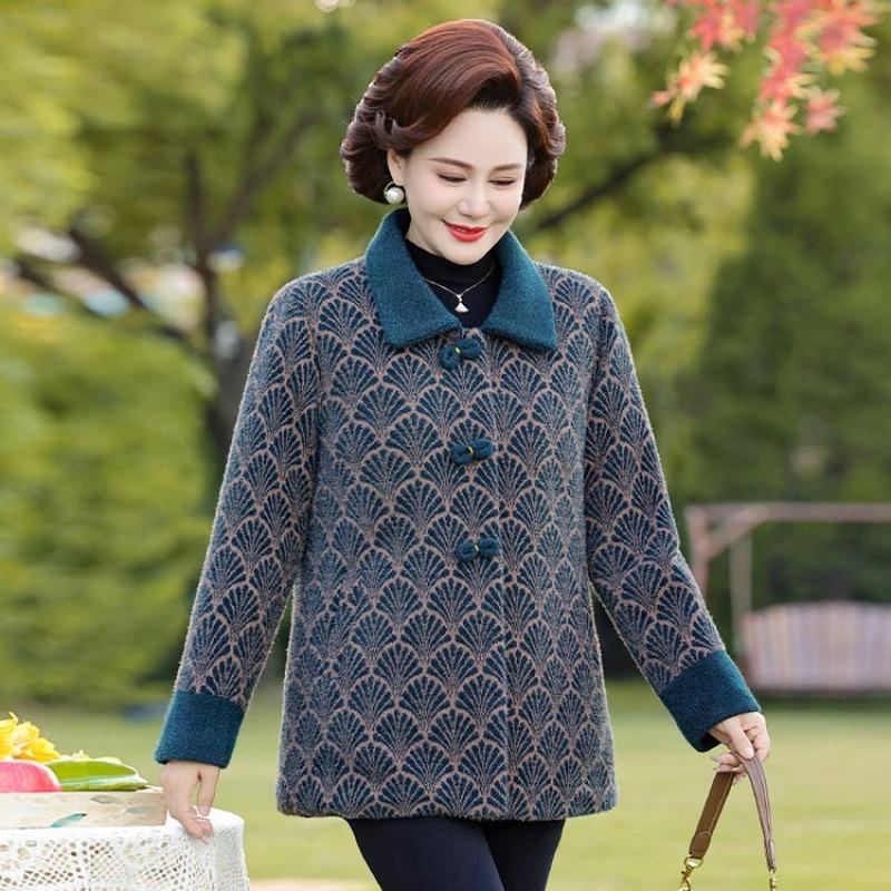 

New winter and winter mink women s jacket piled and thickened old warm women 5XL [recommended 150-80kg] зелёный