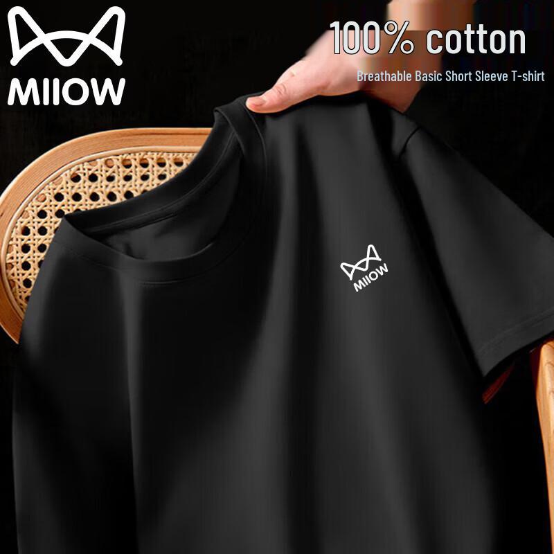 MiiOW Men s Pure Cotton Short Sleeve T-Shirt 3XL