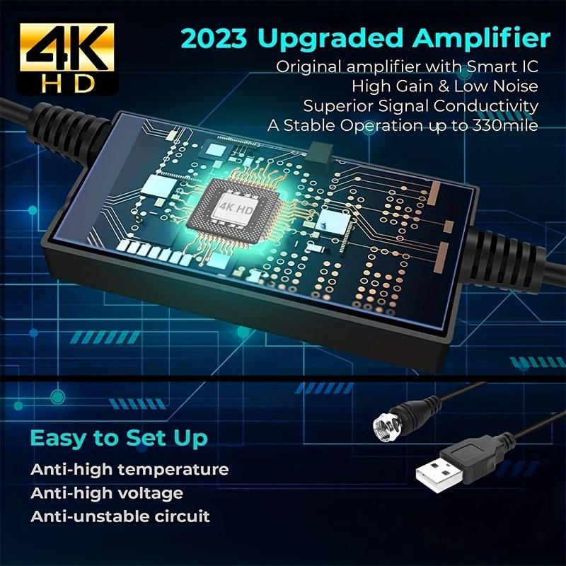 HD Digital TV Antenna Supports 4K 1080p Indoor Amplifier Signal Booster