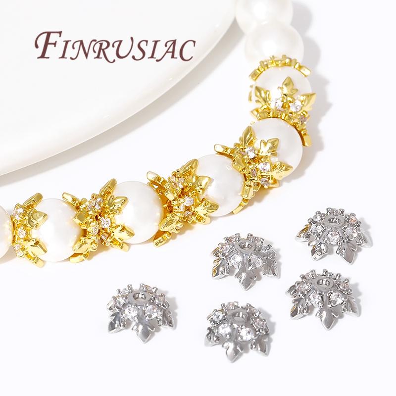 18K Gold Plated Perlenkappe Für Schmuckherstellung, Abstandsperlen,Blumen Perlenendkappen Zubehörteile Für DIY Armbänder Halskette Zubehör