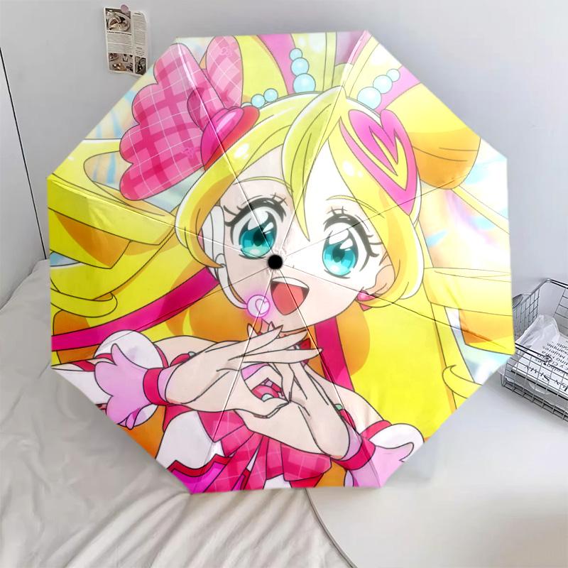 

Pretty Cure 8-Bone Automatic Folding Umbrella, Lightweight Compact, Great Gift for Daily Use & Home Decor