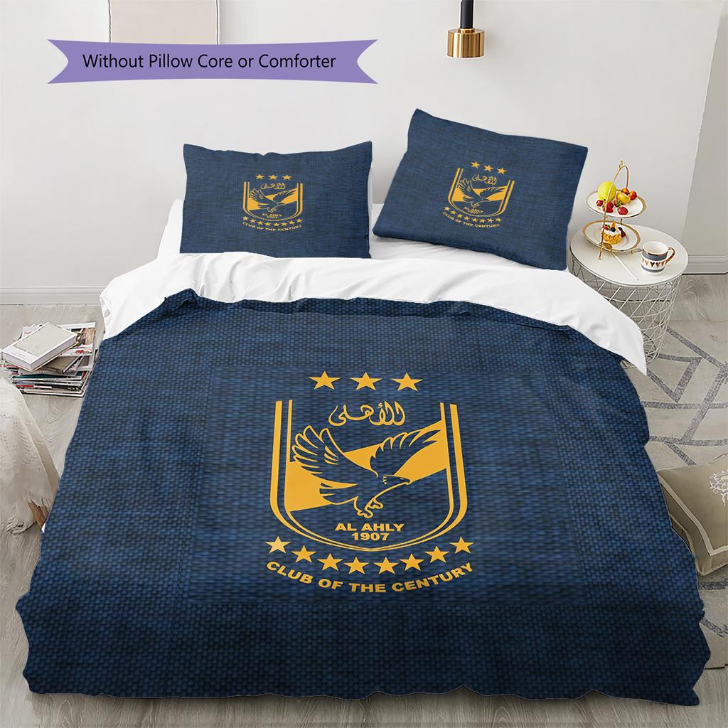Al Ahly Sporting Club Pattern Bedding Quilt Set Home Decoration Gift (1 * duvet cover + 2 * pillowcase without core)