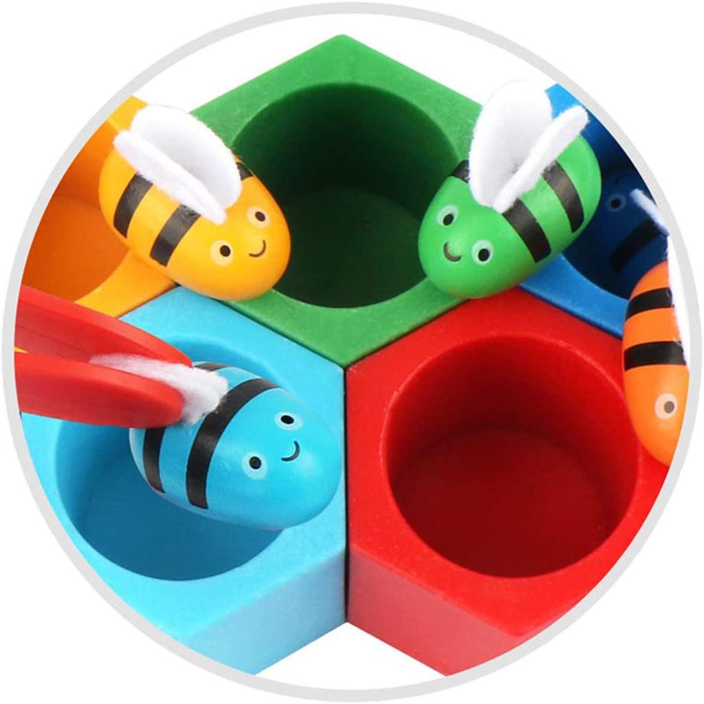 Buy Wooden Beehive Board Clipping Bee Color Cognition Game Interactive ...
