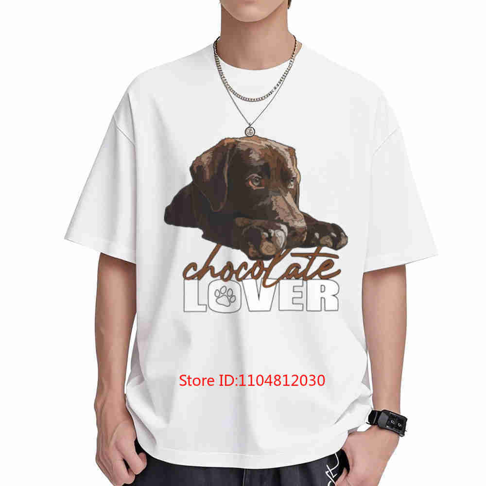 Chocolate Labrador Dog Lover Cute Brown Short Sleeve Tee Cotton TShirt