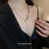 Simple ins style pearl snake chain round bead adjustable necklace Internet celebrity temperament collarbone chain fashion light luxury necklace women
