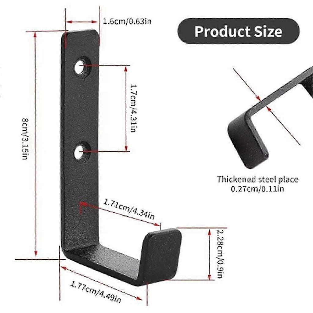 Set Of 4 Heavy Duty J-shaped Hooks -garage Hooks - Metal Wall Mounted Hooks For Tool Storage - Garage Truck And Home