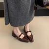 Shallow Single Shoes Women's Middle Heel Spring and Autumn New Commuting Soft Leather Thick Heel Mary Jane Small Leather Shoes