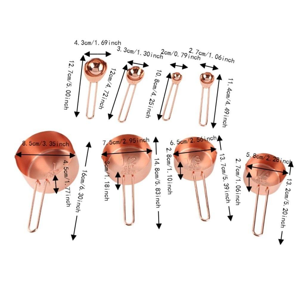 Stainless Steel Measuring Spoons Set Rose Gold Gold Baking Measuring Set  Dry Ingredients
