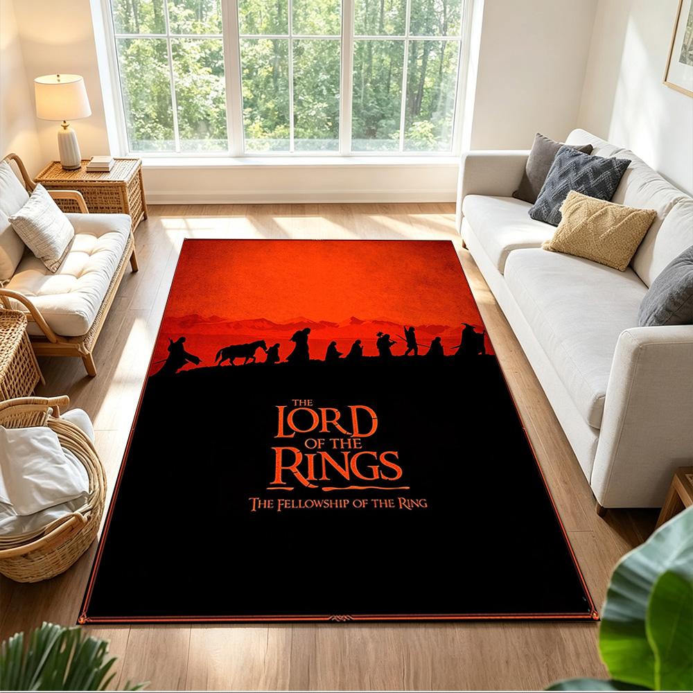 Lord Rings Floor Rug Office Rug Design for Hallway Study Room Game Room Dining Room Anti-slip Rug Decorate Offices Perfect Gift for Women/Men