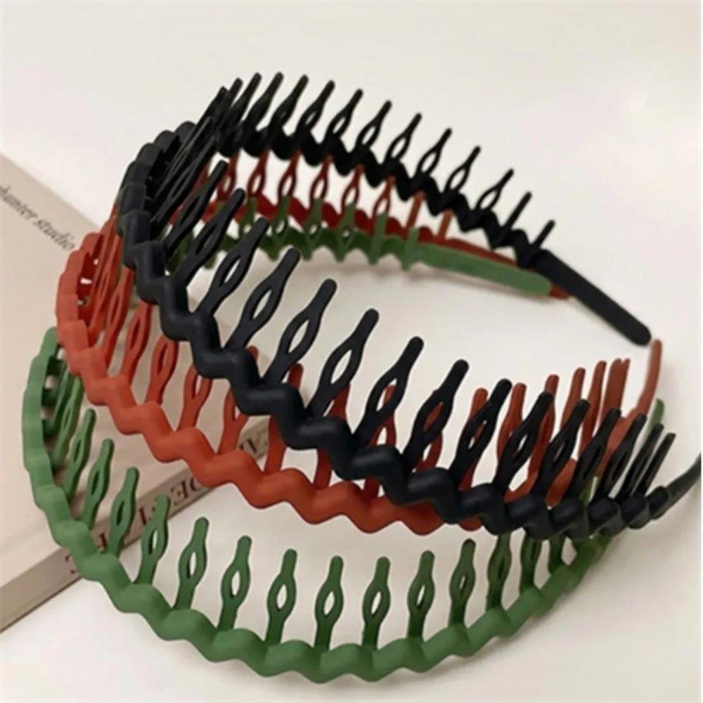Long comb headband, men s bangs hairband, headband that doesn t slip down green