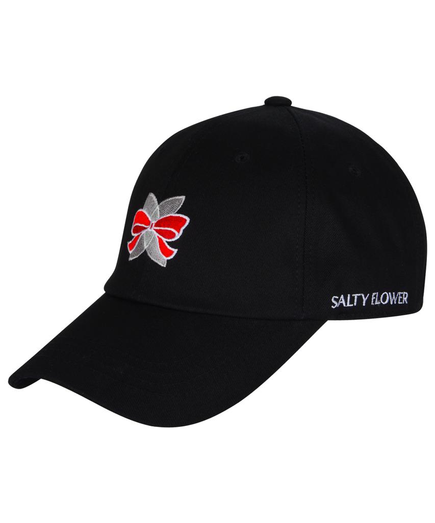 Soltipeullawo Red Ribbon Embroidered Signature Cap Black