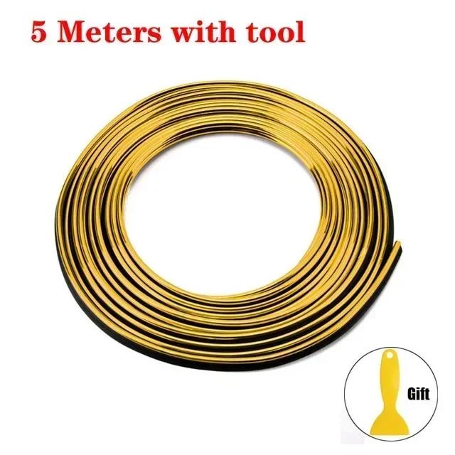 5M Interior Car Moulding Trim Strips DIY Flexible Anti Scratch Lines 5m Decoration Strip Dashboard Car-styling Accessories