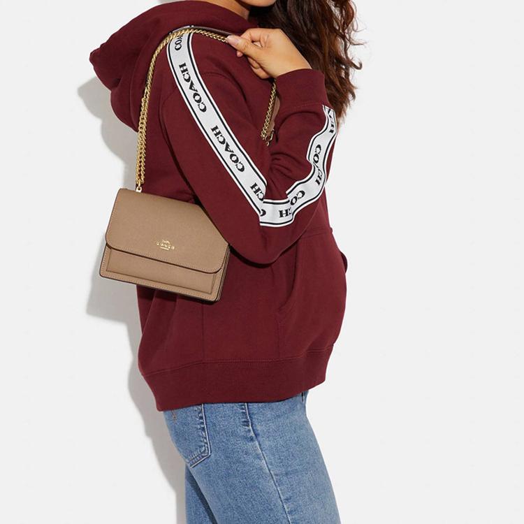 Coach Klare 18 Solid Color Fashion Snap Closure Multi-Functional Zipper Pocket Crossgrain Leather Shoulder Bag Women Shoulder Bag C9949-IMTAU