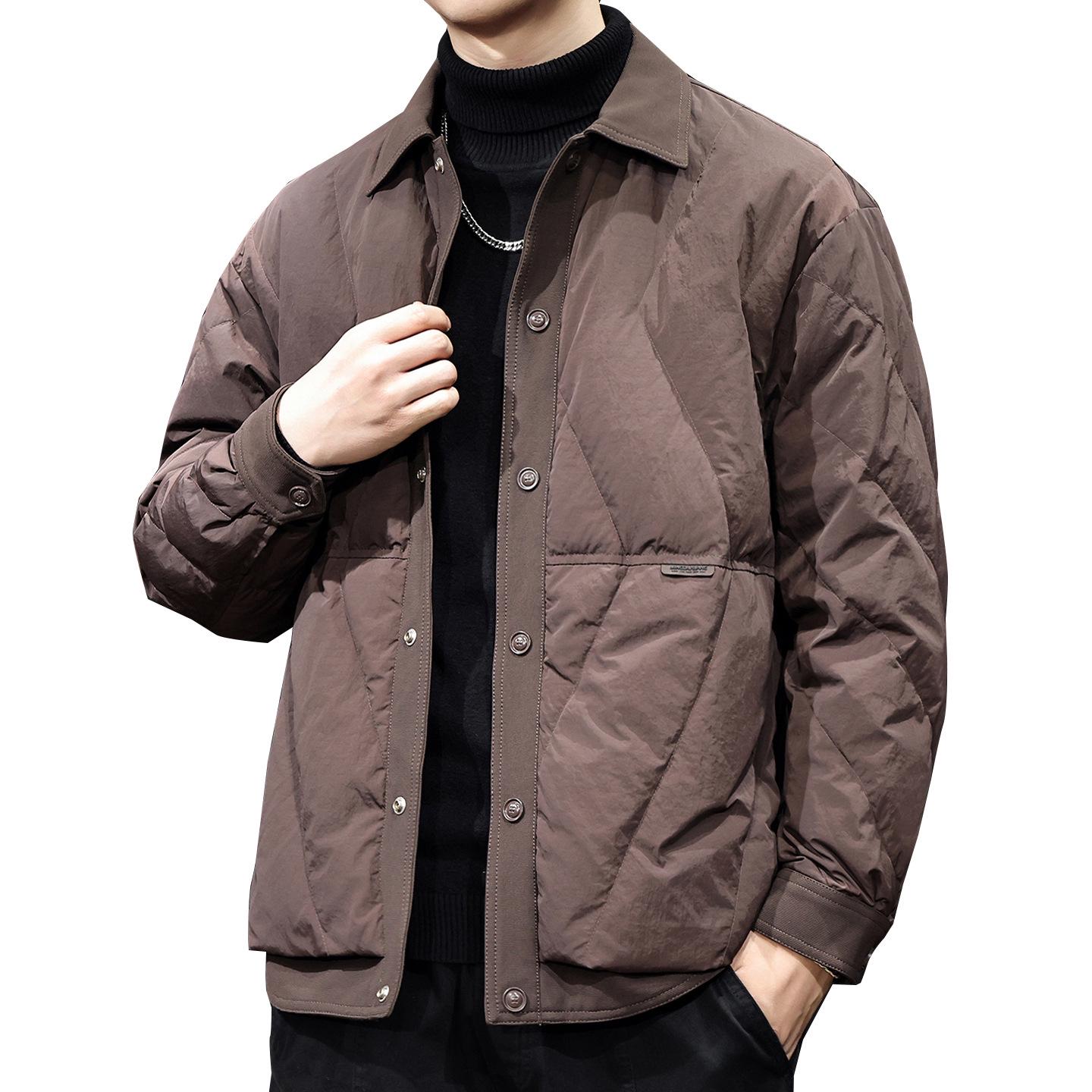 

Men s White Duck Down Lightweight Shirt-Style Winter Jacket Liner 2024 - Loose Fit Plus Size Workwear XL 140-160 Jin