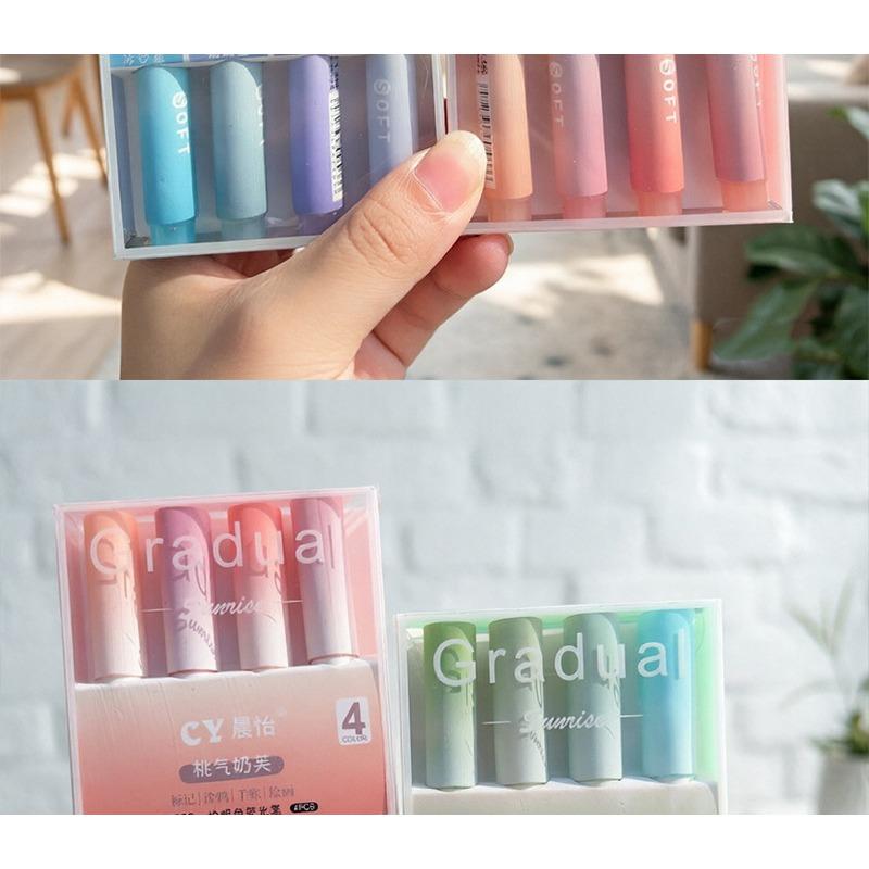 Gradient Color Large Capacity Highlighter For Student Note Marking And Journal Graffiti