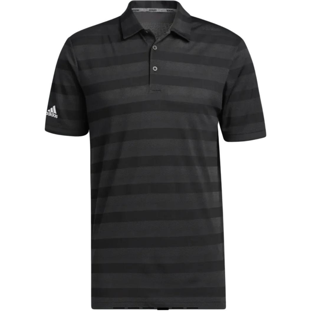 Men s adidas Stripe Casual Sports Short Sleeve Polo Shirt Black H56794 L